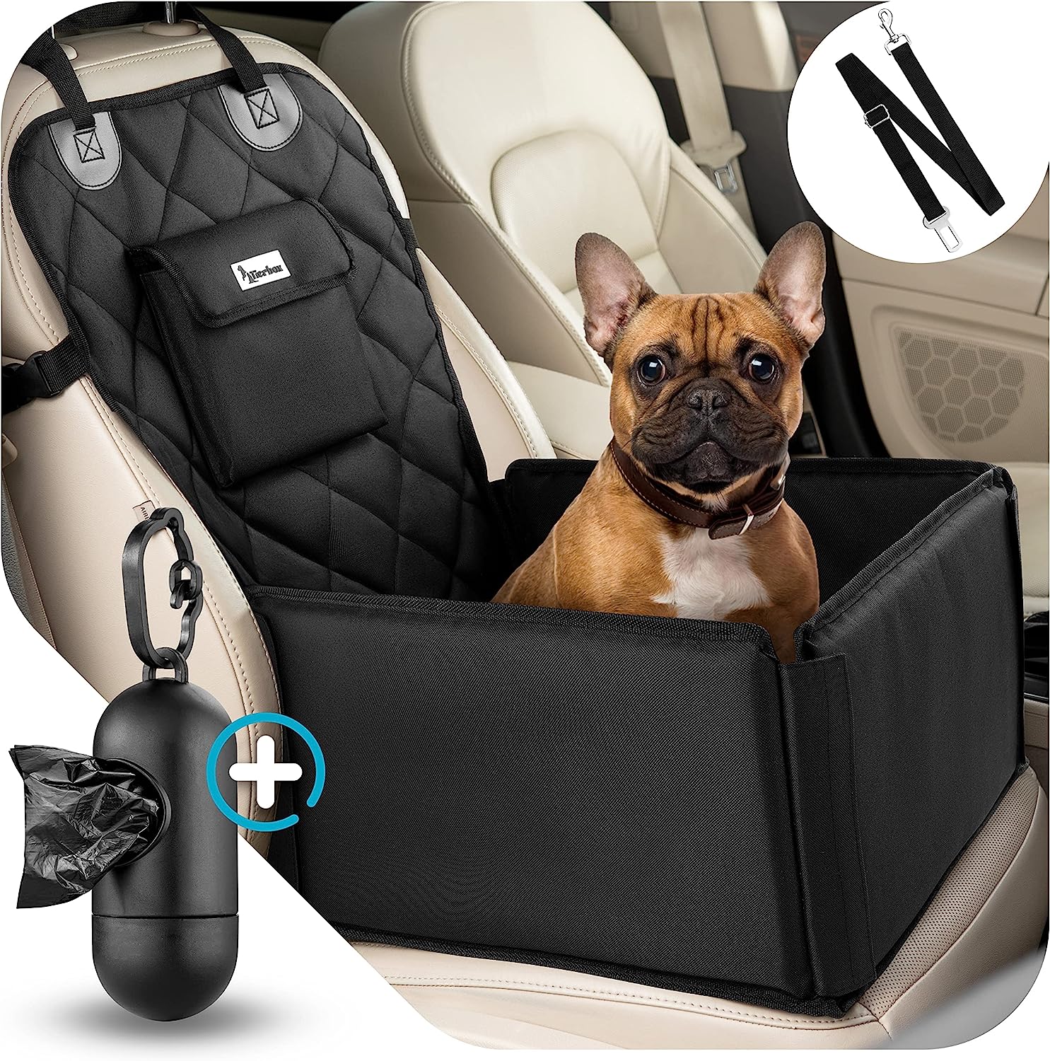 Kit de siège auto pour chien avec ceinture de sécurité