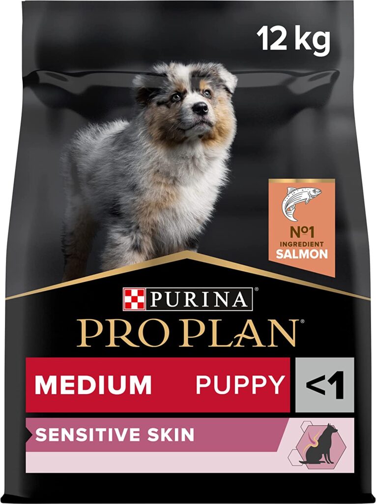 Pro Plan Medium Puppy Sensitive Skin avec OPTIDERMA Riche en Saumon 12 KG